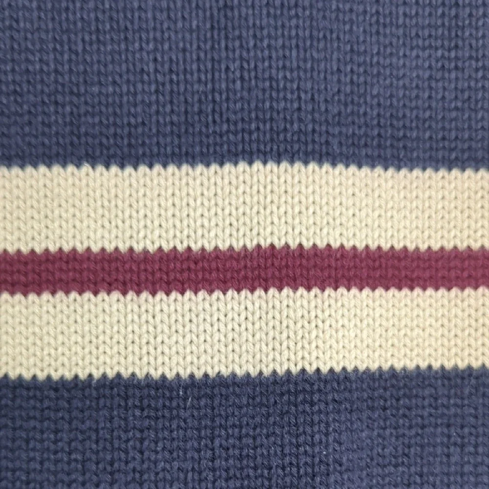 Vintage 90s J. Crew Sweater Vest Navy Blue‎ Cream Red Stripe Cotton Preppy Large